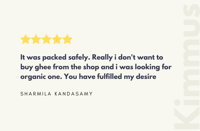 It was packed safely. Really i don't want to buy ghee from the shop and i was looking for organic one. You have fulfilled my desire 'SHARMILA KANDASAMY'